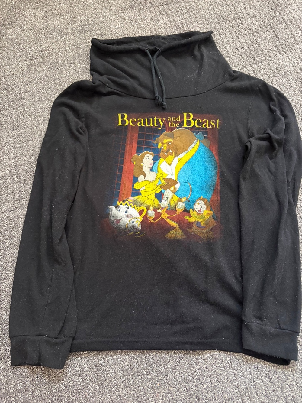 Disney Black Beauty and the Beast Pullover Hoodie with Blue & Yellow Graphic